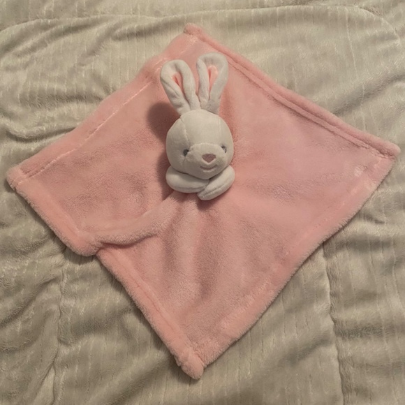 George Bunny Rabbit Pink White Walmart Baby Security Blanket Lovey - Picture 2 of 3